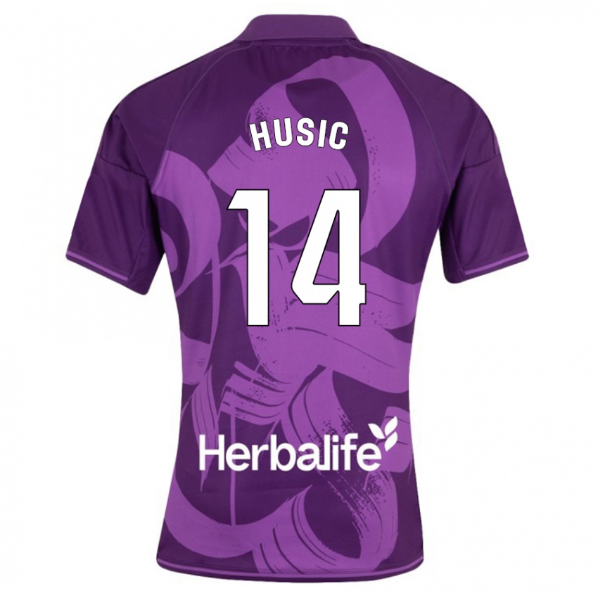 Herren Salih Husic #14 Violett Auswärtstrikot Trikot 2023/24 T-Shirt Österreich