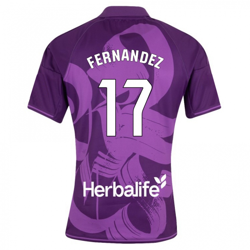 Herren Dani Fernández #17 Violett Auswärtstrikot Trikot 2023/24 T-Shirt Österreich