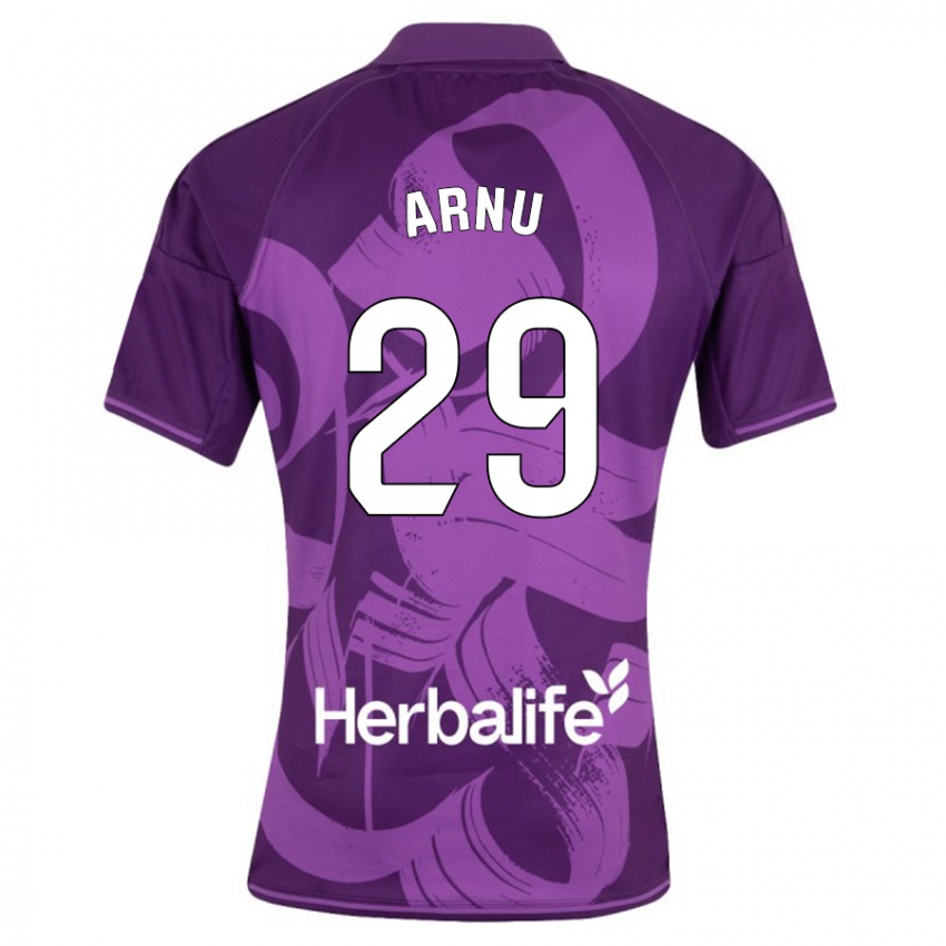 Herren Adrián Arnu #29 Violett Auswärtstrikot Trikot 2023/24 T-Shirt Österreich