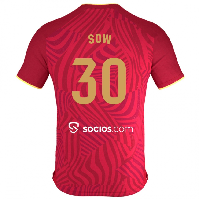 Herren Ibrahima Sow #30 Rot Auswärtstrikot Trikot 2023/24 T-Shirt Österreich