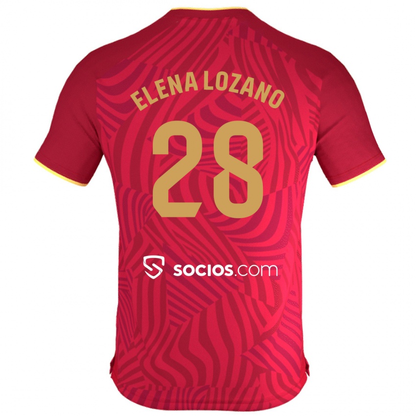 Herren Elena Lozano Gallego #28 Rot Auswärtstrikot Trikot 2023/24 T-Shirt Österreich