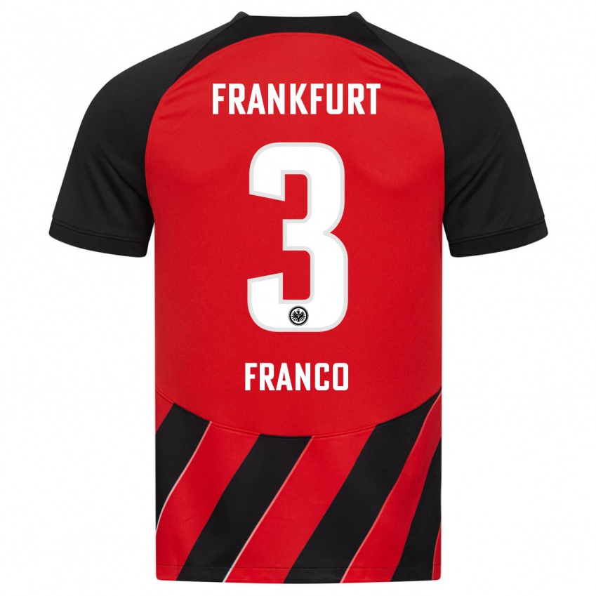 Damen Giuseppe Franco #3 Rot Schwarz Heimtrikot Trikot 2023/24 T-Shirt Österreich