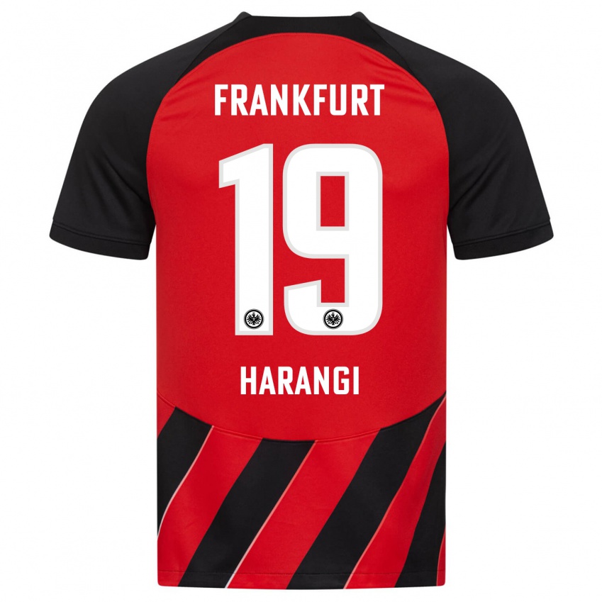 Damen Aiden Harangi #19 Rot Schwarz Heimtrikot Trikot 2023/24 T-Shirt Österreich