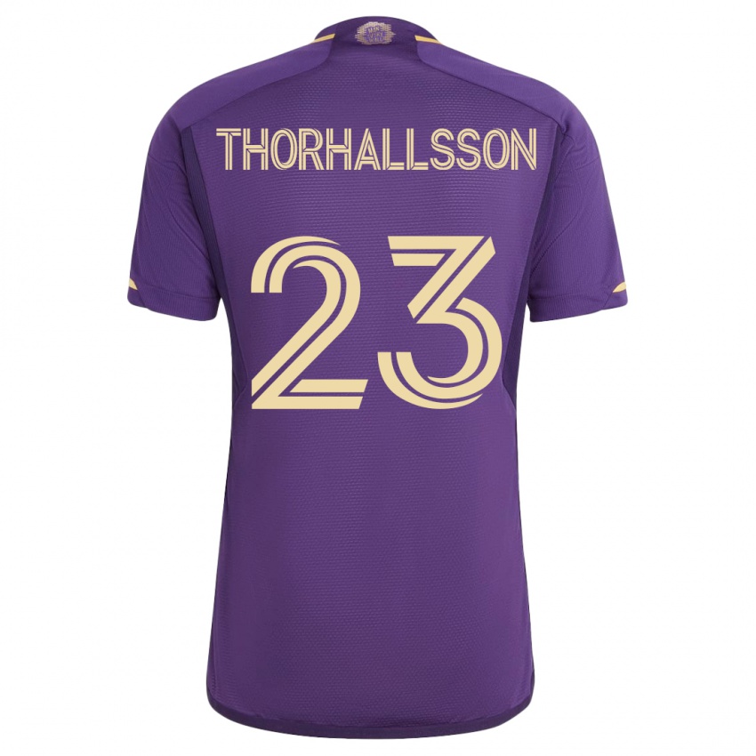 Damen Dagur Dan Thórhallsson #23 Violett Heimtrikot Trikot 2023/24 T-Shirt Österreich
