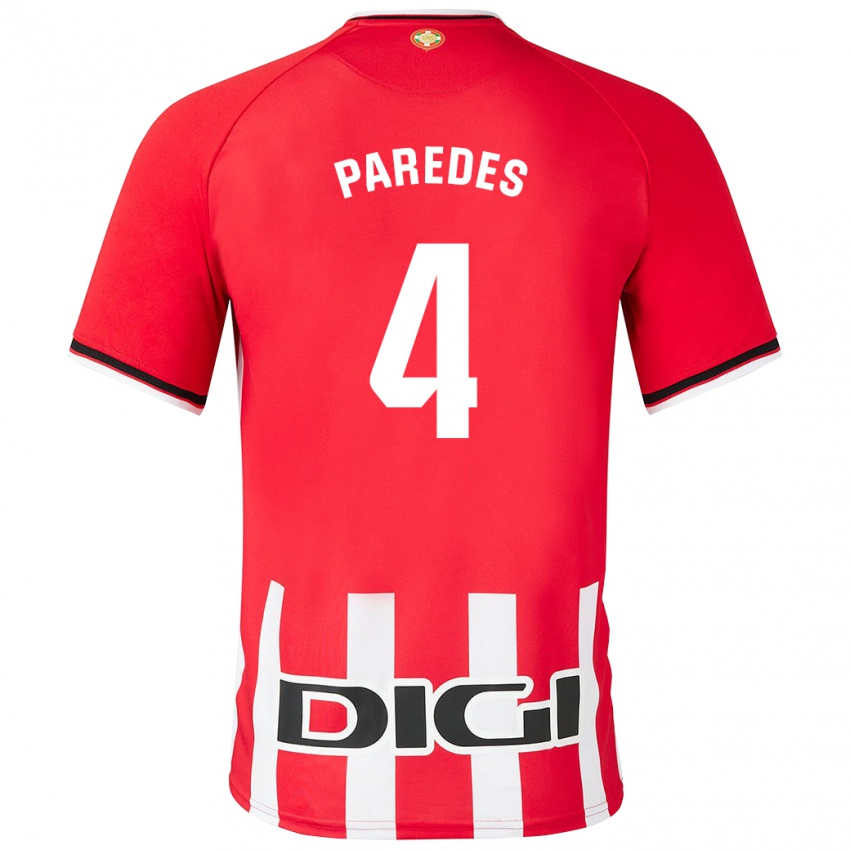 Damen Aitor Paredes #4 Rot Heimtrikot Trikot 2023/24 T-Shirt Österreich