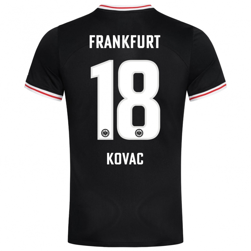 Damen Niko Kovac #18 Schwarz Auswärtstrikot Trikot 2023/24 T-Shirt Österreich