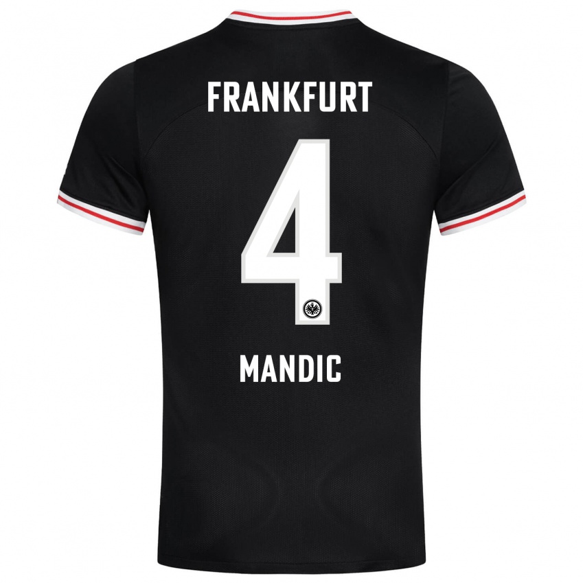 Damen Kristian Mandic #4 Schwarz Auswärtstrikot Trikot 2023/24 T-Shirt Österreich