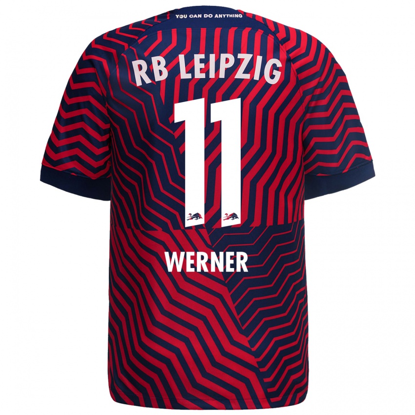 Damen Timo Werner #11 Blau Rot Auswärtstrikot Trikot 2023/24 T-Shirt Österreich