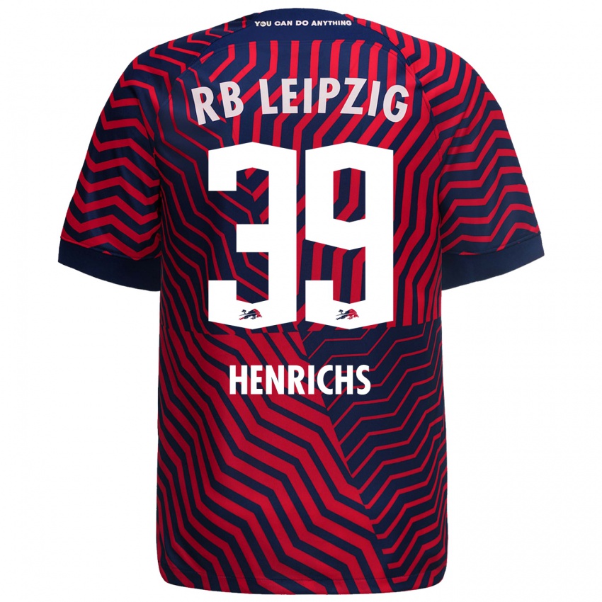 Damen Benjamin Henrichs #39 Blau Rot Auswärtstrikot Trikot 2023/24 T-Shirt Österreich