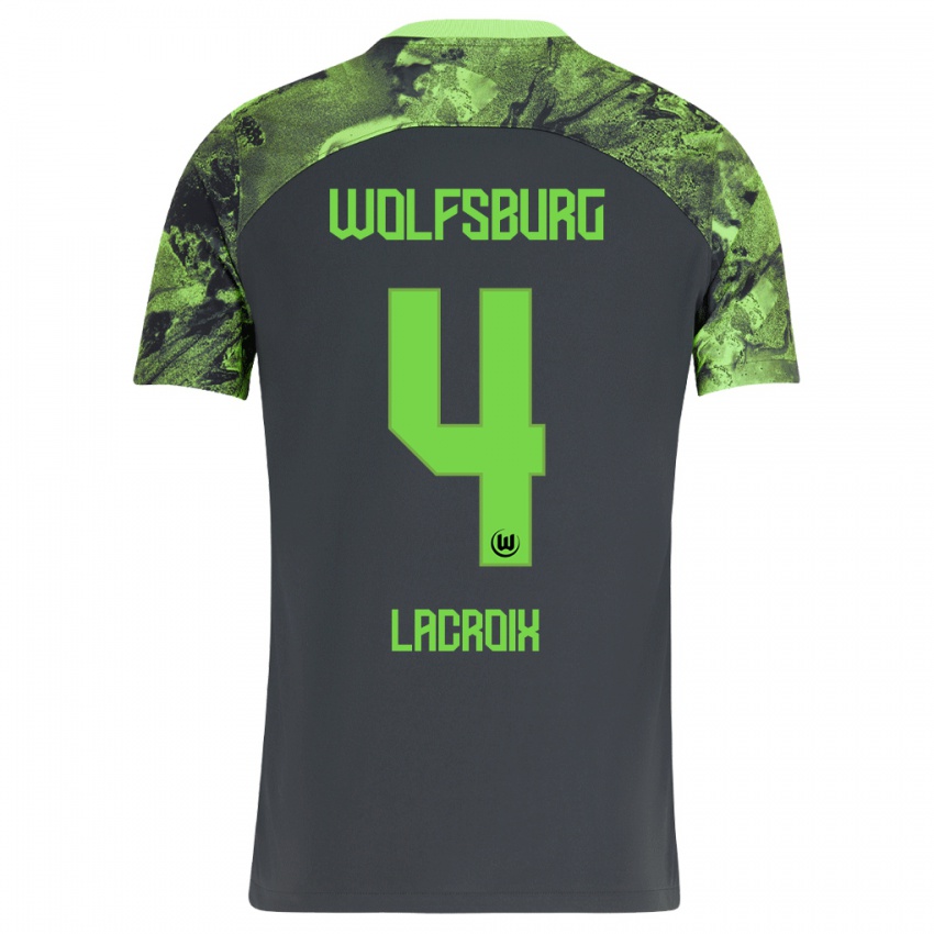 Damen Maxence Lacroix #4 Dunkelgrau Auswärtstrikot Trikot 2023/24 T-Shirt Österreich