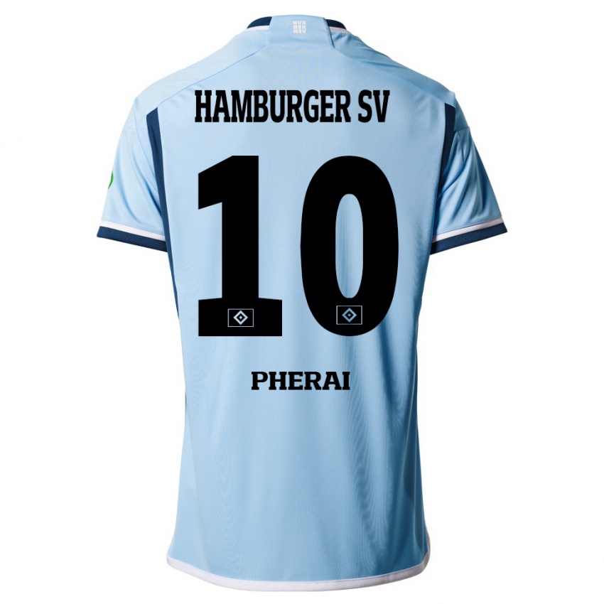 Damen Immanuel Pherai #10 Blau Auswärtstrikot Trikot 2023/24 T-Shirt Österreich