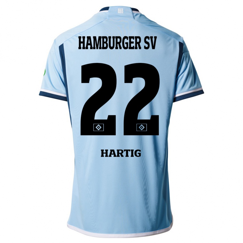 Damen Jonas-Finn Hartig #22 Blau Auswärtstrikot Trikot 2023/24 T-Shirt Österreich
