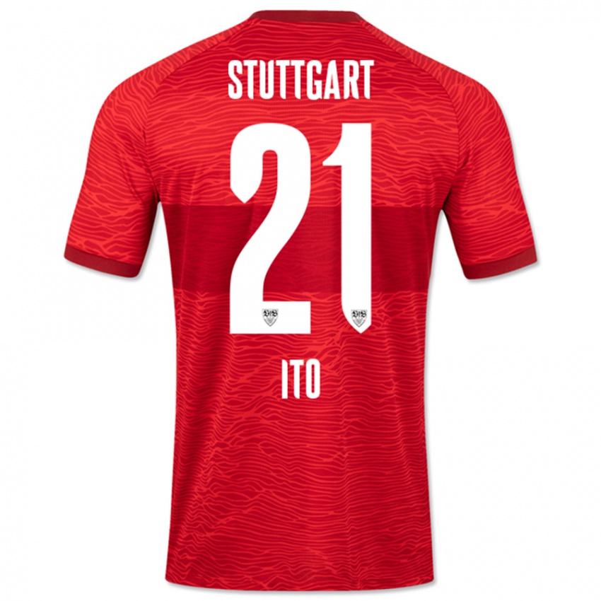 Damen Hiroki Ito #21 Rot Auswärtstrikot Trikot 2023/24 T-Shirt Österreich