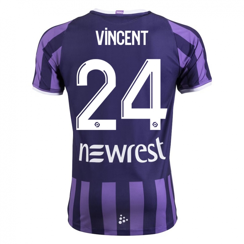 Damen Magalie Vincent #24 Lila Auswärtstrikot Trikot 2023/24 T-Shirt Österreich