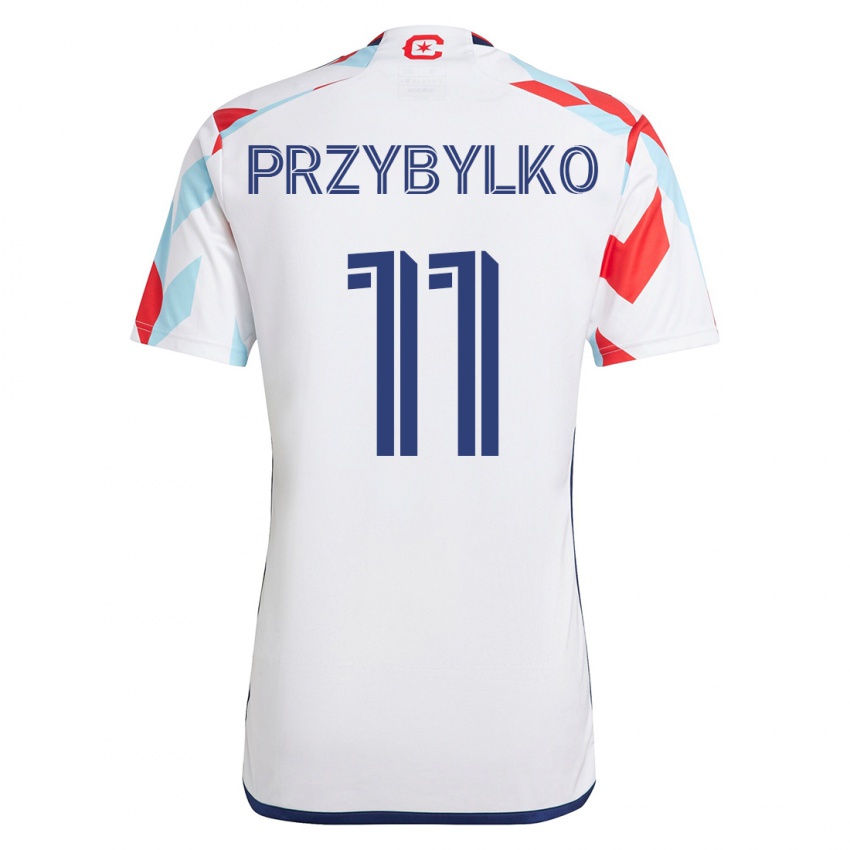 Damen Kacper Przybylko #11 Weiß Blau Auswärtstrikot Trikot 2023/24 T-Shirt Österreich