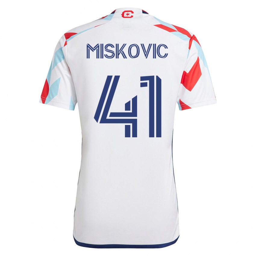 Damen Mihajlo Miskovic #41 Weiß Blau Auswärtstrikot Trikot 2023/24 T-Shirt Österreich