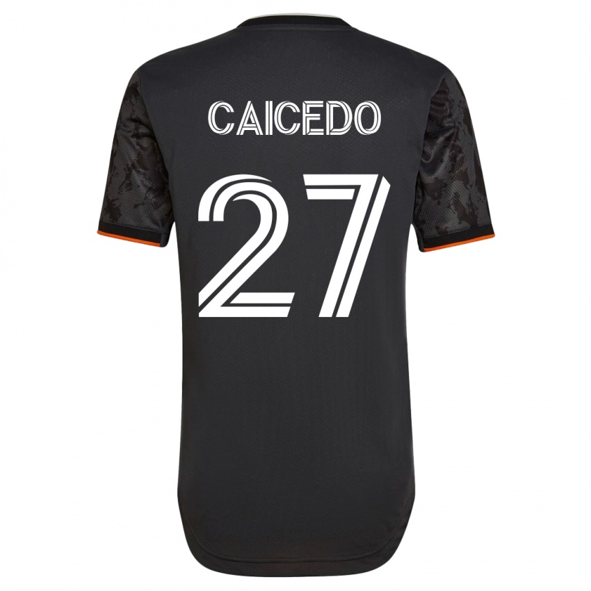 Damen Luis Caicedo #27 Schwarz Auswärtstrikot Trikot 2023/24 T-Shirt Österreich