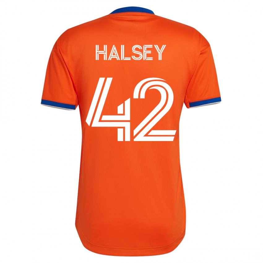 Damen Bret Halsey #42 Weiß Auswärtstrikot Trikot 2023/24 T-Shirt Österreich