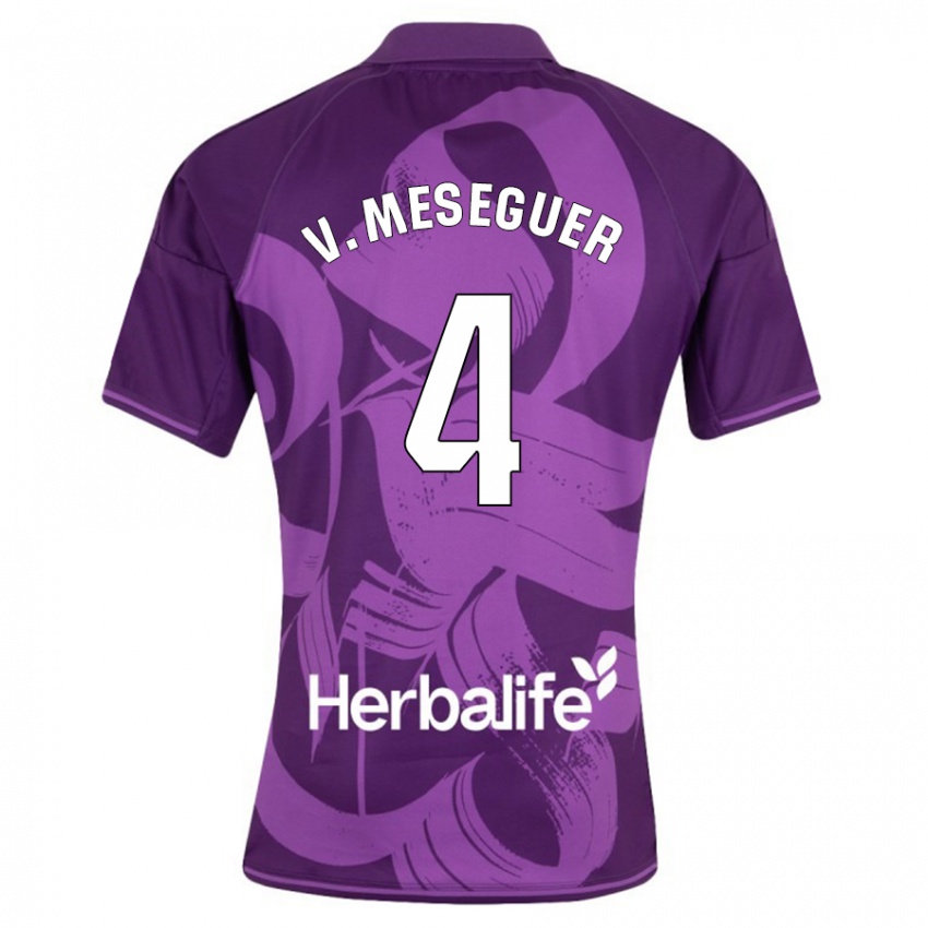 Damen Víctor Meseguer #4 Violett Auswärtstrikot Trikot 2023/24 T-Shirt Österreich