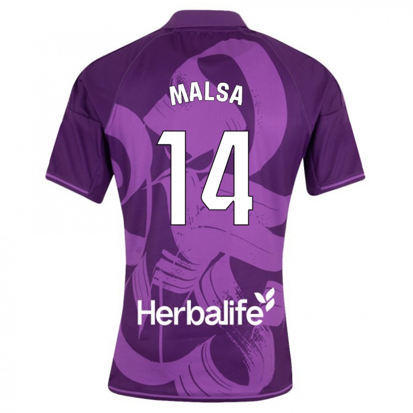 Damen Mickaël Malsa #14 Violett Auswärtstrikot Trikot 2023/24 T-Shirt Österreich