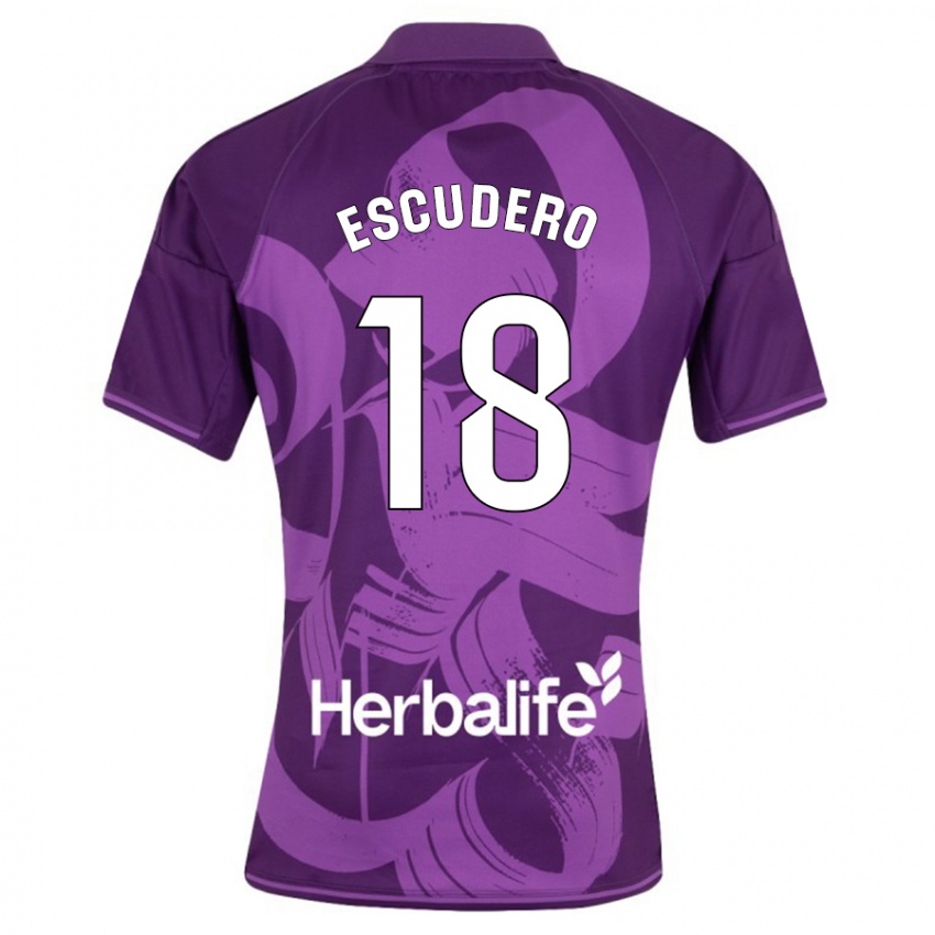 Damen Sergio Escudero #18 Violett Auswärtstrikot Trikot 2023/24 T-Shirt Österreich