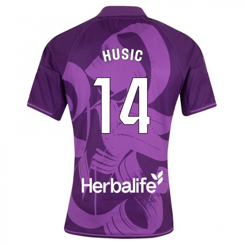 Damen Salih Husic #14 Violett Auswärtstrikot Trikot 2023/24 T-Shirt Österreich