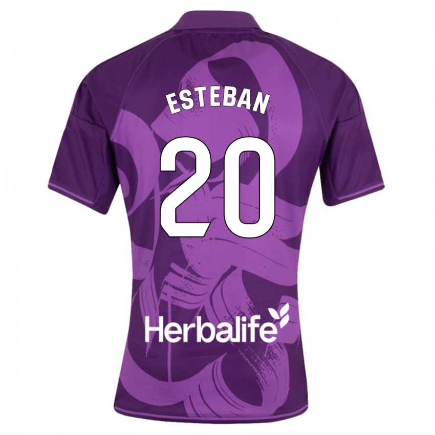 Damen Sergio Esteban #20 Violett Auswärtstrikot Trikot 2023/24 T-Shirt Österreich