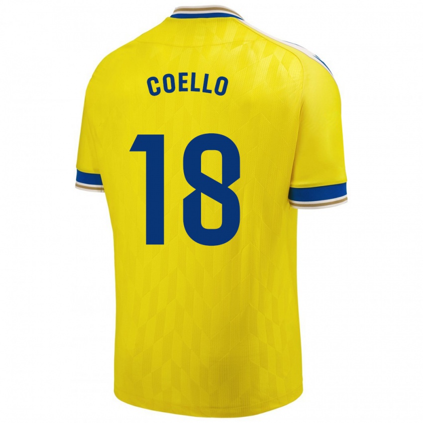 Kinder María Del Carmen Coello Vidal #18 Gelb Heimtrikot Trikot 2023/24 T-Shirt Österreich