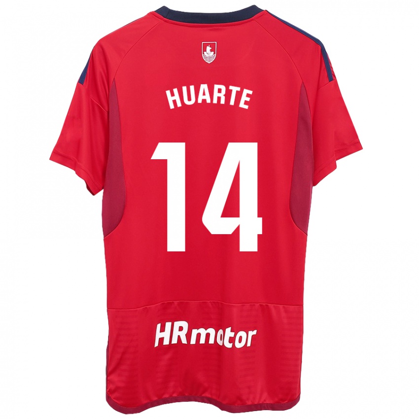 Kinder Xabi Huarte #14 Rot Heimtrikot Trikot 2023/24 T-Shirt Österreich