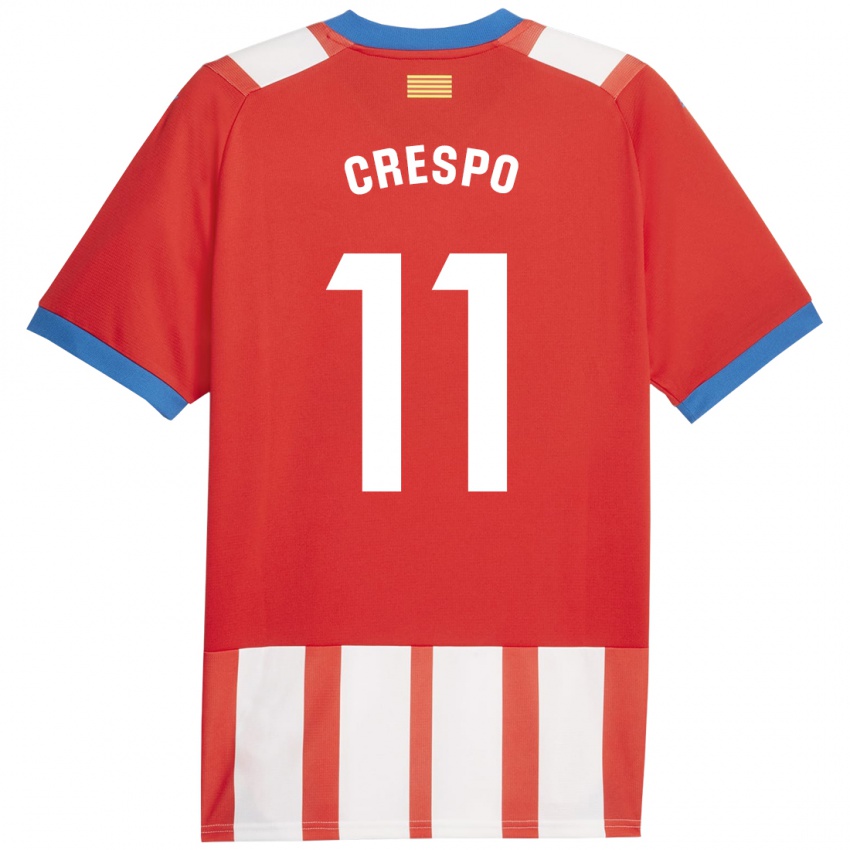 Kinder Lydia Crespo #11 Rot-Weiss Heimtrikot Trikot 2023/24 T-Shirt Österreich