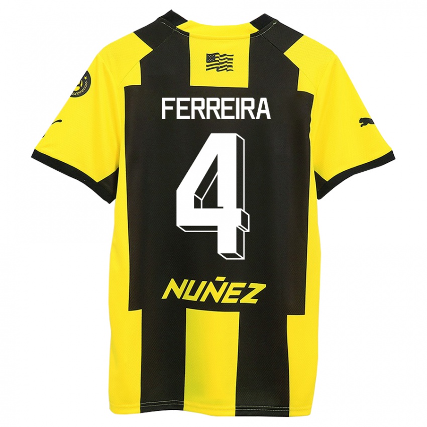 Kinder Joaquín Ferreira #4 Gelb Schwarz Heimtrikot Trikot 2023/24 T-Shirt Österreich