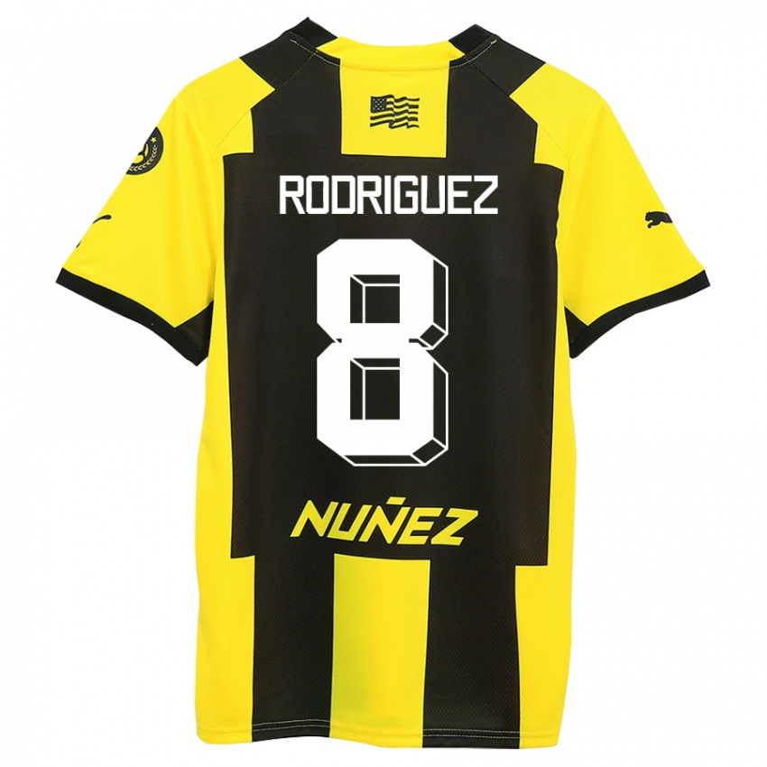 Kinder Sebastián Rodríguez #8 Gelb Schwarz Heimtrikot Trikot 2023/24 T-Shirt Österreich