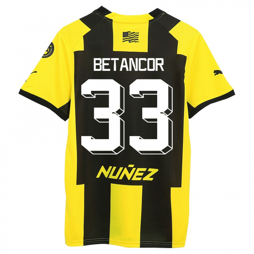 Kinder Bruno Betancor #33 Gelb Schwarz Heimtrikot Trikot 2023/24 T-Shirt Österreich