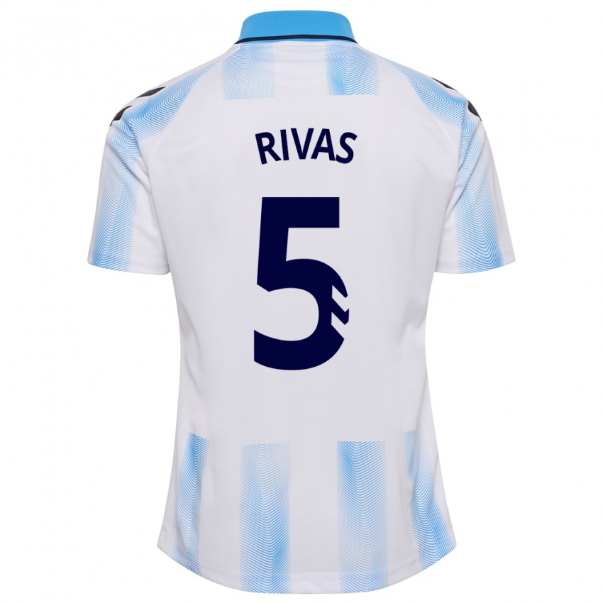 Kinder Juande Rivas #5 Weiß Blau Heimtrikot Trikot 2023/24 T-Shirt Österreich