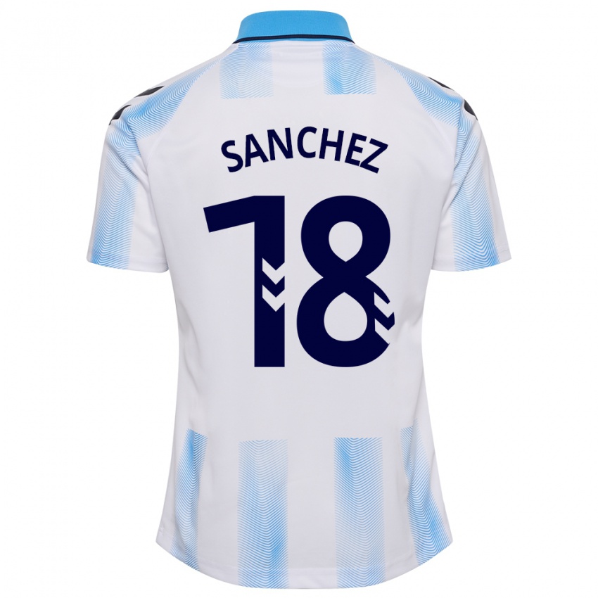 Kinder Dani Sánchez #18 Weiß Blau Heimtrikot Trikot 2023/24 T-Shirt Österreich