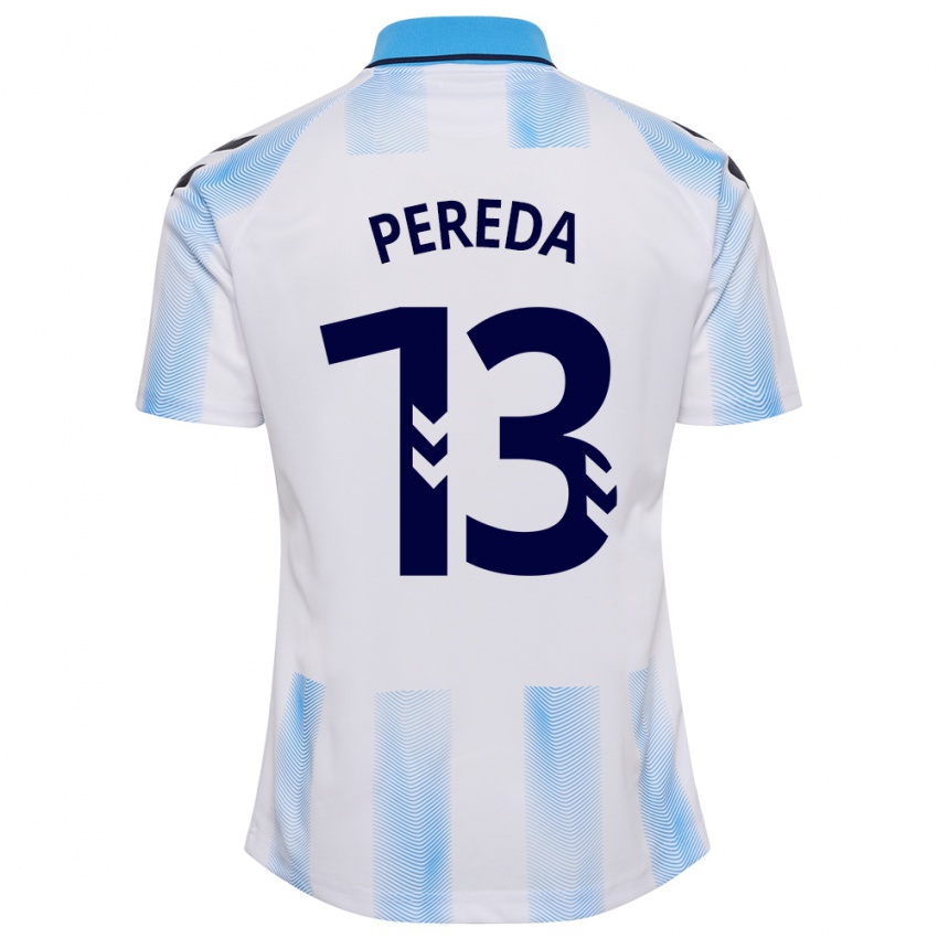 Kinder Adrián Pereda #13 Weiß Blau Heimtrikot Trikot 2023/24 T-Shirt Österreich