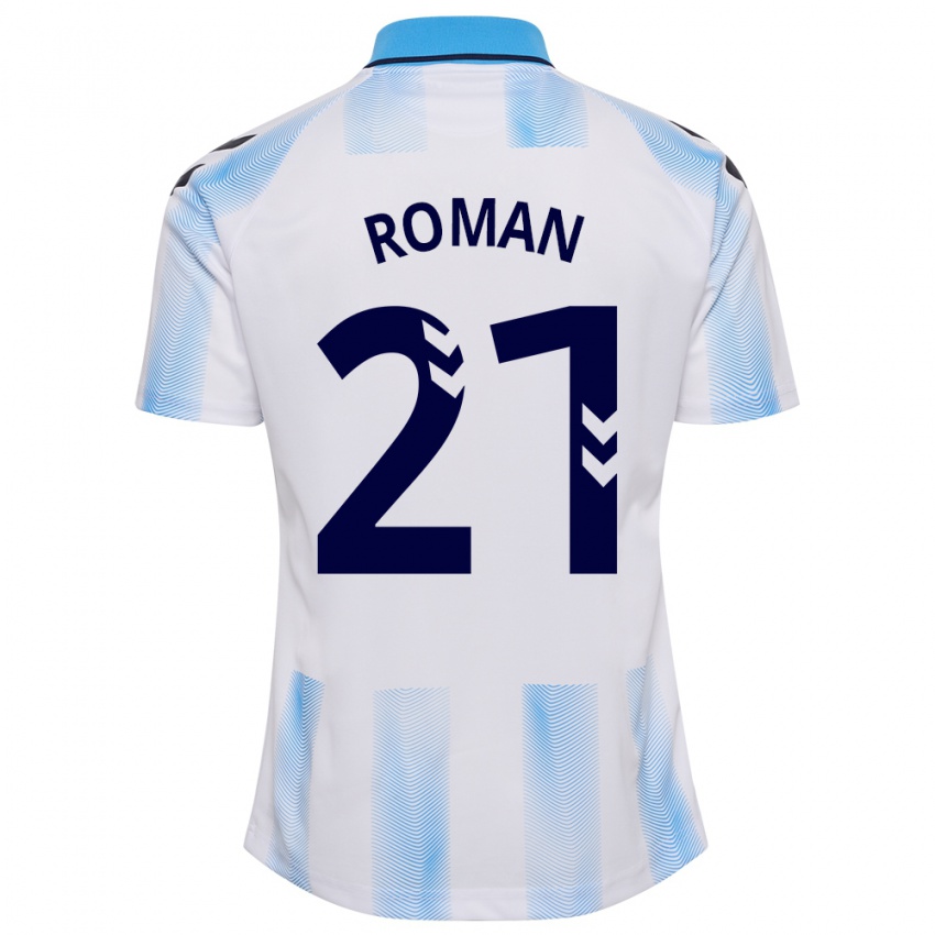 Kinder Samu Román #21 Weiß Blau Heimtrikot Trikot 2023/24 T-Shirt Österreich