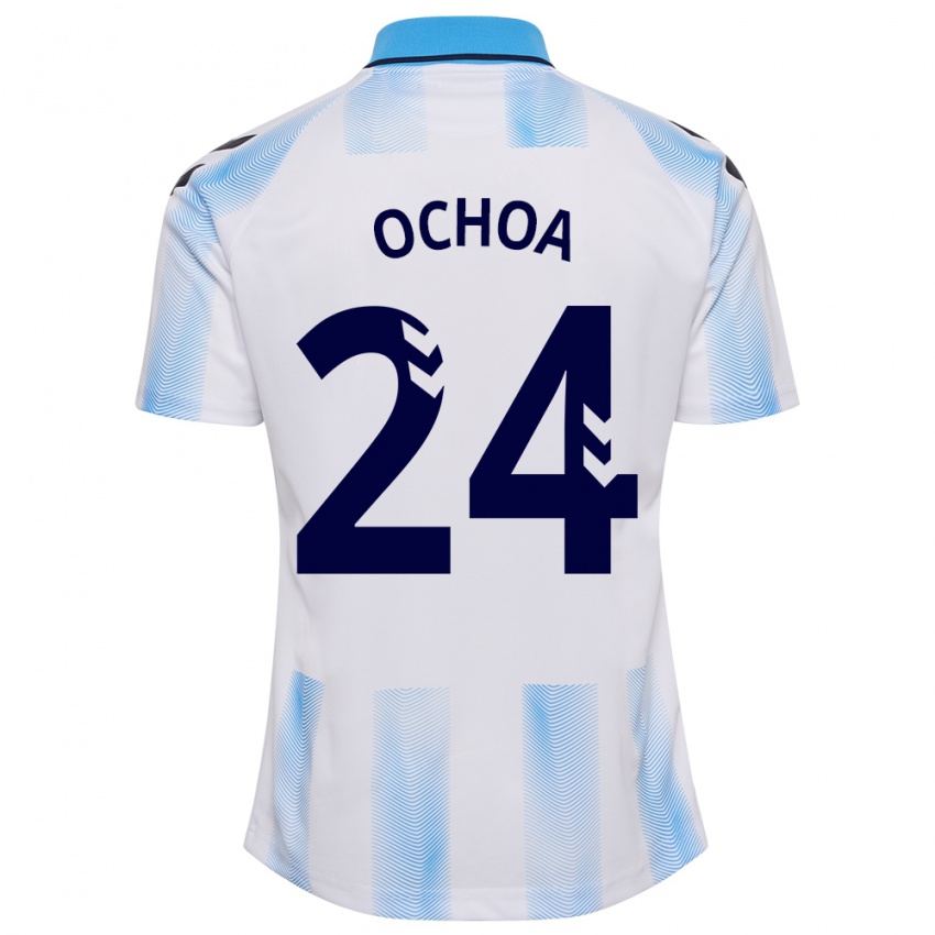 Kinder Aarón Ochoa #24 Weiß Blau Heimtrikot Trikot 2023/24 T-Shirt Österreich