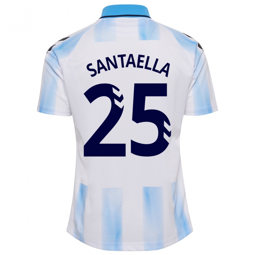 Kinder Miguel Ángel Santaella #25 Weiß Blau Heimtrikot Trikot 2023/24 T-Shirt Österreich