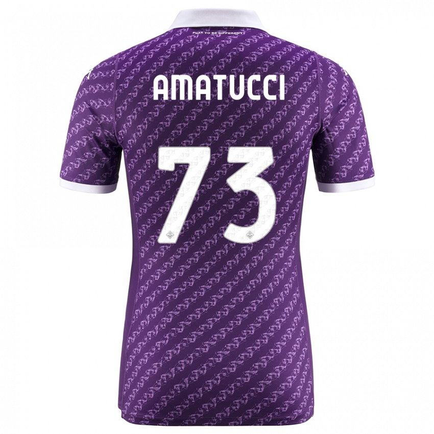 Kinder Lorenzo Amatucci #73 Violett Heimtrikot Trikot 2023/24 T-Shirt Österreich