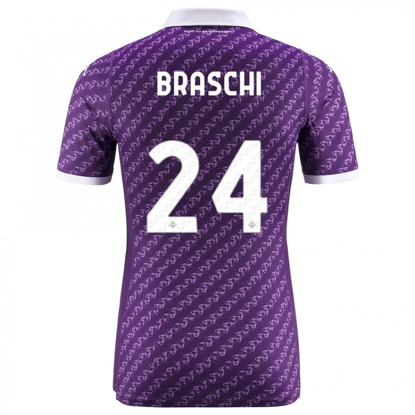 Kinder Riccardo Braschi #24 Violett Heimtrikot Trikot 2023/24 T-Shirt Österreich