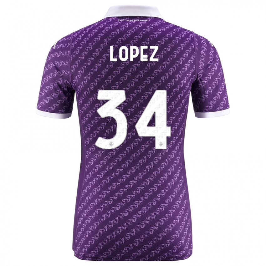 Kinder Lucas López #34 Violett Heimtrikot Trikot 2023/24 T-Shirt Österreich