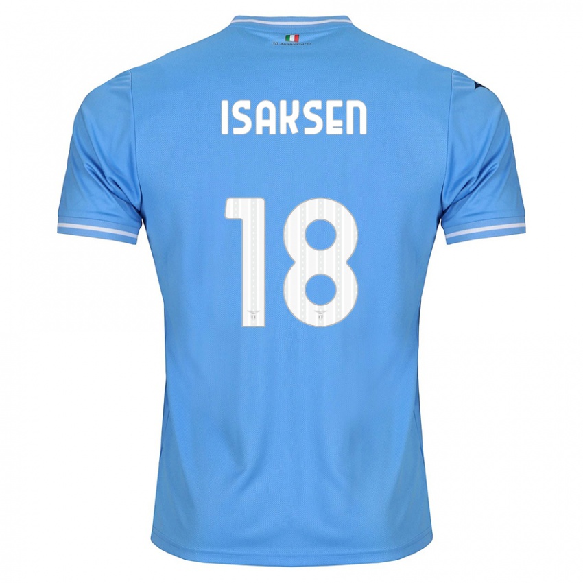 Kinder Gustav Isaksen #18 Blau Heimtrikot Trikot 2023/24 T-Shirt Österreich