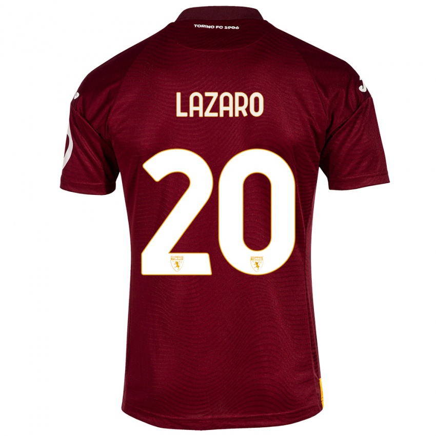 Kinder Valentino Lazaro #20 Dunkelrot Heimtrikot Trikot 2023/24 T-Shirt Österreich