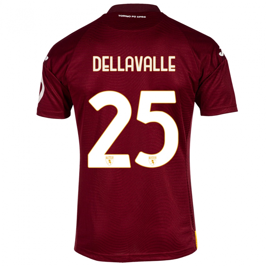 Kinder Alessandro Dellavalle #25 Dunkelrot Heimtrikot Trikot 2023/24 T-Shirt Österreich