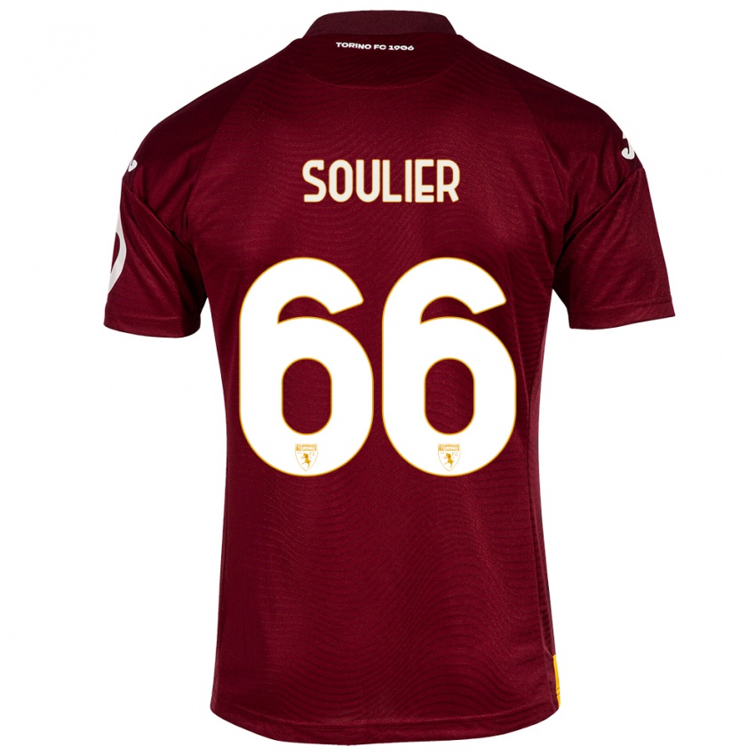 Kinder Evan Soulier #66 Dunkelrot Heimtrikot Trikot 2023/24 T-Shirt Österreich