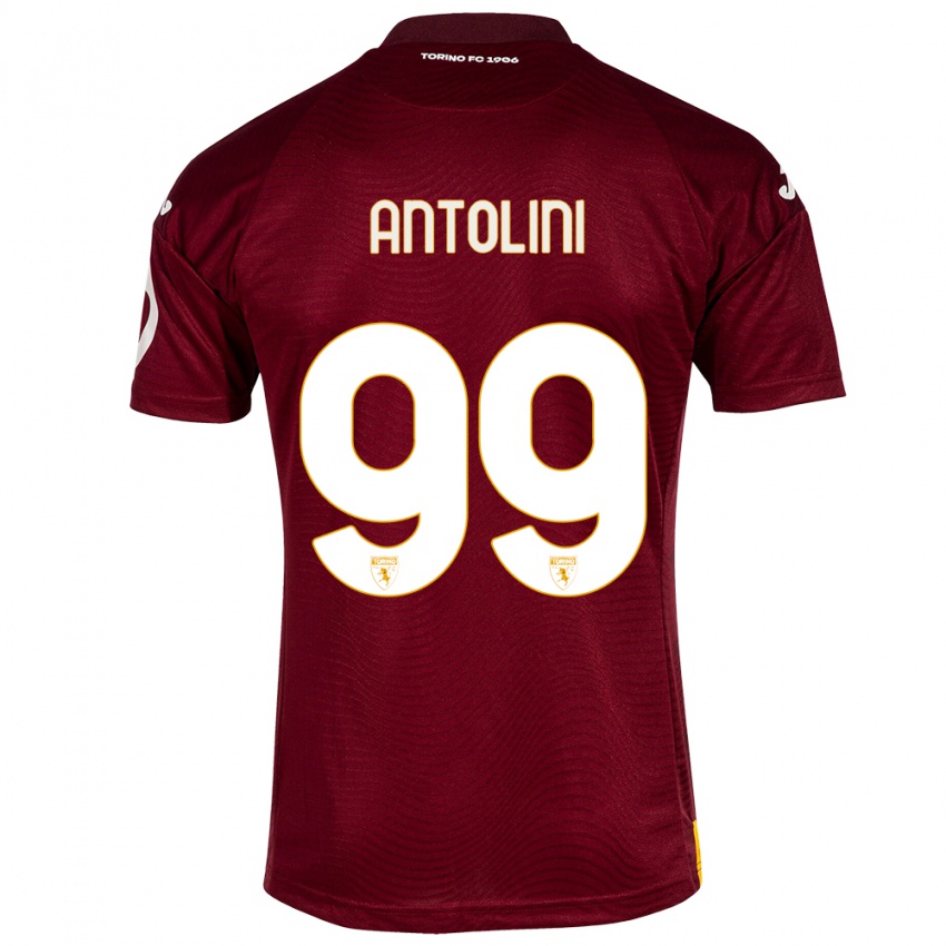 Kinder Jacopo Antolini #99 Dunkelrot Heimtrikot Trikot 2023/24 T-Shirt Österreich