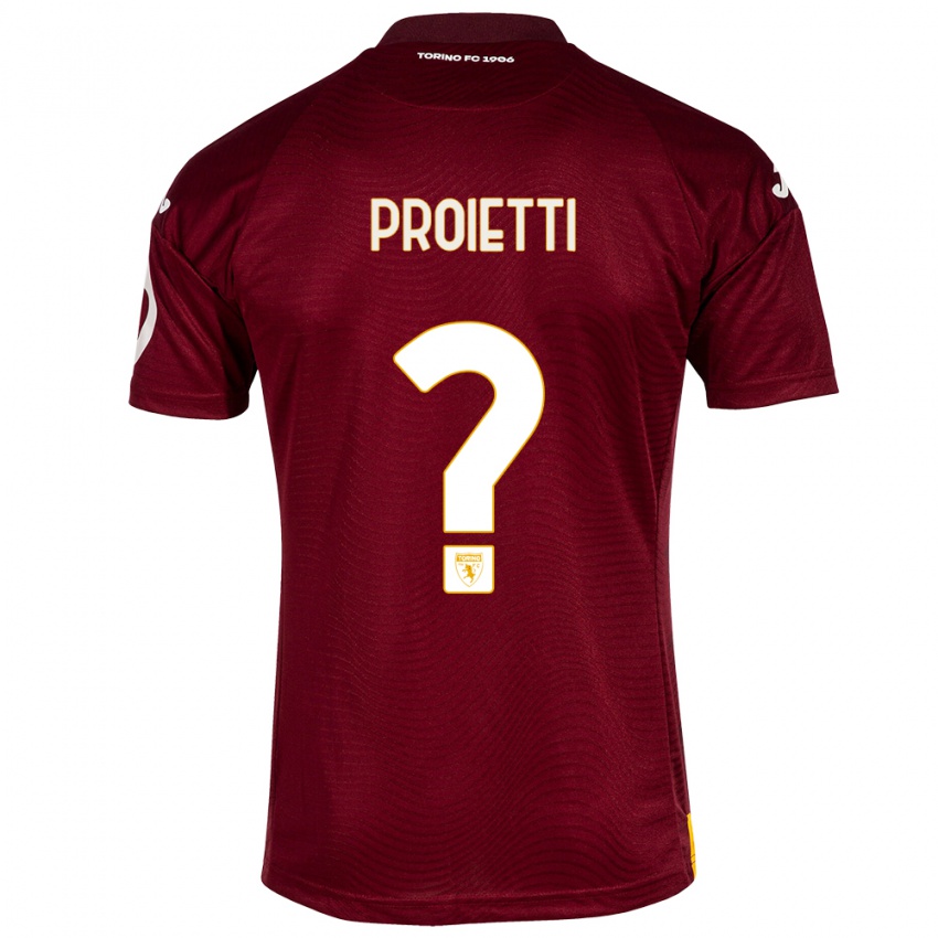 Kinder Riccardo Proietti #0 Dunkelrot Heimtrikot Trikot 2023/24 T-Shirt Österreich