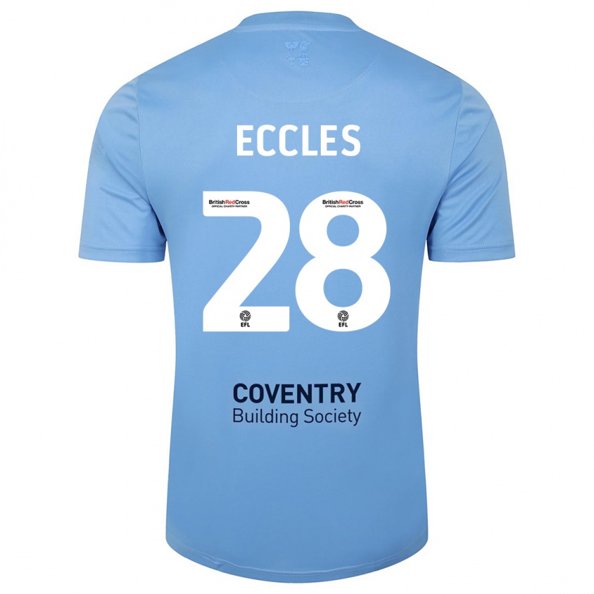 Kinder Josh Eccles #28 Himmelblau Heimtrikot Trikot 2023/24 T-Shirt Österreich