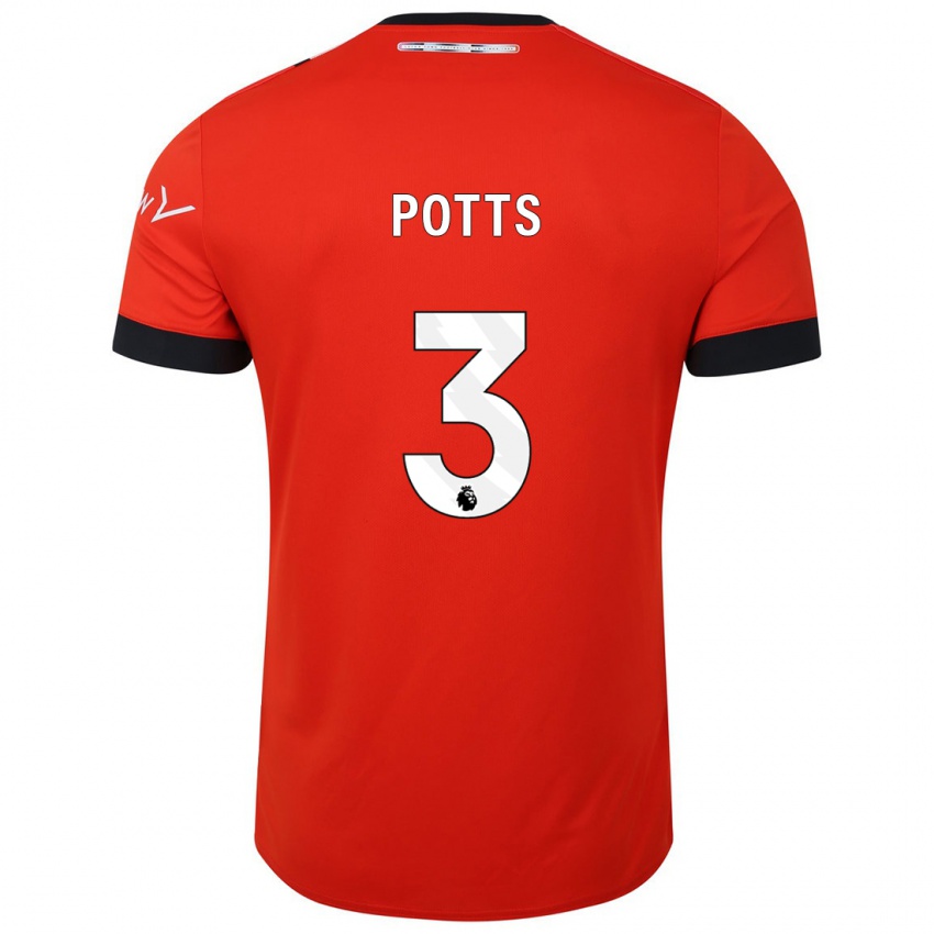 Kinder Dan Potts #3 Rot Heimtrikot Trikot 2023/24 T-Shirt Österreich